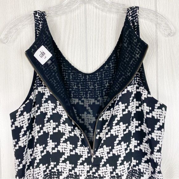 Cabi | Broken Check Hound's-tooth Sleeveless Blouse  Size Medium - Picture 6 of 9